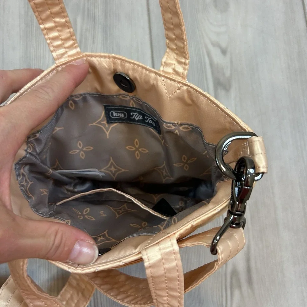 Lug 'Tip Toe' Tiptoe‎ Tote Cross-body Bag Purse Metallic Rose Gold